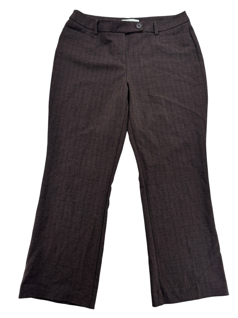 Cleo Petite Curvy Women’s Tailored Brown Straight-Leg Pant Size 12 - Picture 3 of 14